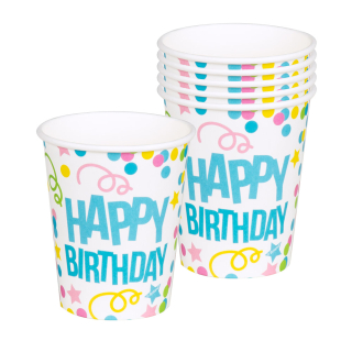 Set 6 Gobelets "Happy Birthday"