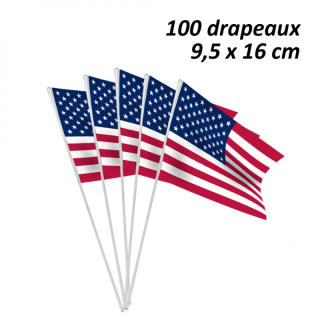 Sachet 100 drapeaux papier 9.5 x 16cm...