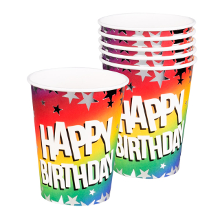 Set 6 Gobelets en papier 'Happy Birthday'