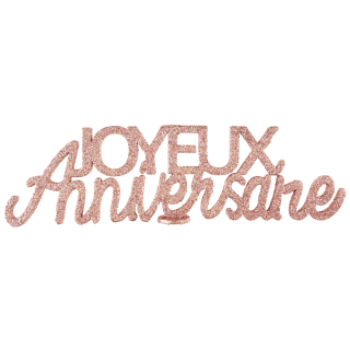 Lettres Joyeux Anniversaire pailletées Rose gold