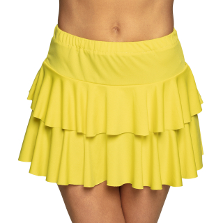 Mini-jupe Ruffles jaune fluo