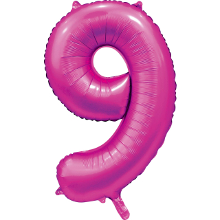 Foilballoon 34" no. 9 satin hotpink