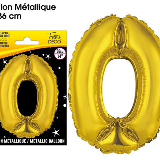 Ballons métalliques OR chiffre - Tous les chiffres : 0