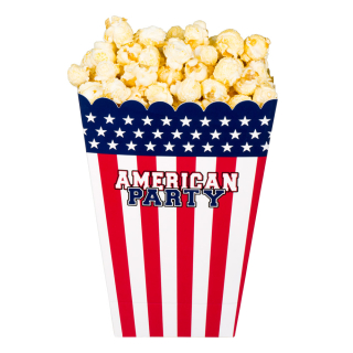 Set 4 Bols de popcorn en carton  'AMERICAN PARTY'