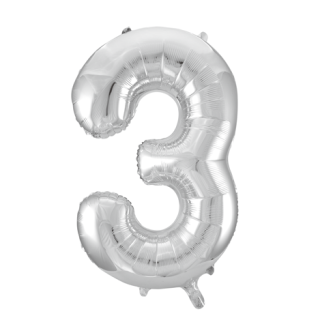 Foilballoon 34" no. 3 silver