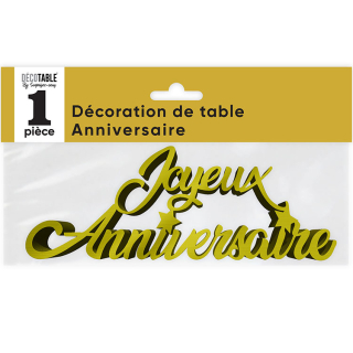 Décoration de table Anniversaire Métallisée - Eventail des couleurs : Or<br/>