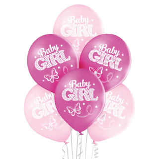 Ballons Baby Girl roses 6 pcs
