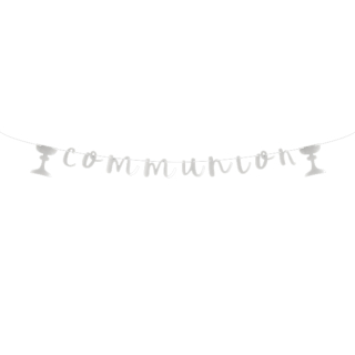 Guirlande lettres "Communion" argent