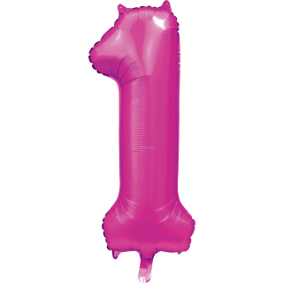 Foilballoon 34" no. 1 satin hotpink