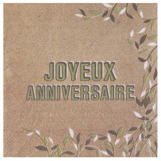 Serviette Joyeux Anniversaire végétal Kraft