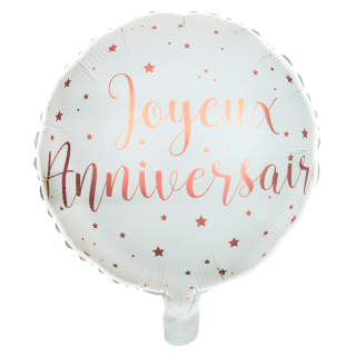 Ballon Alu Joyeux Anniversaire métallisé Rose gold