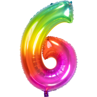 Ballon Chiffre 6 Multicolore 86cm