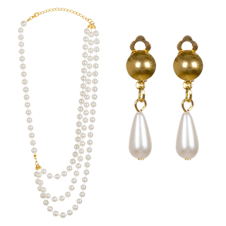 Set de bijoux Pearl (pendants d'oreille et collier)