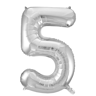 Foilballoon 34" no. 5 silver