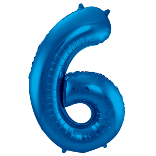 Ballon Chiffre 6 Bleu 86cm
