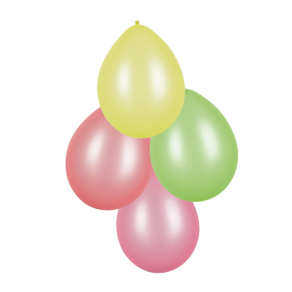 Set 8 Ballons 4 couleurs fluo