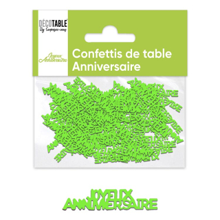 Confettis ANNIVERSAIRE papier - Eventail des couleurs : Vert<br/>