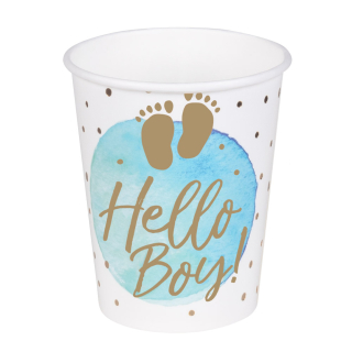 Set 10 Gobelets en papier 'Hello Boy!'