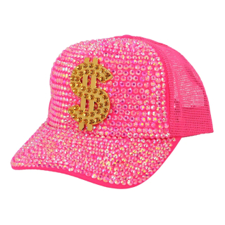 Casquette Dollar fluo rose (réglable)