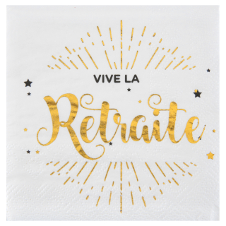 Serviette Vive la retraite Blanc