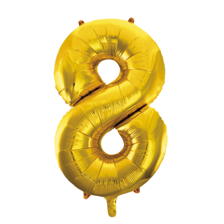 Foilballoon 34" no. 8 gold