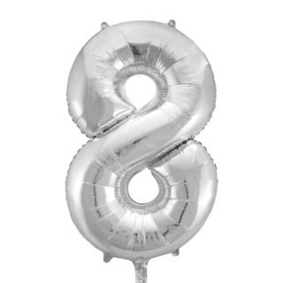 Foilballoon 34" no. 8 silver