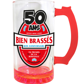 Chope à bière Multicouleurs Mixte à l'âge - Tous les évènements de la vie : 50 ans