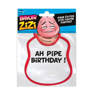 Bavoir zizi "Ah Pipe Birthday"