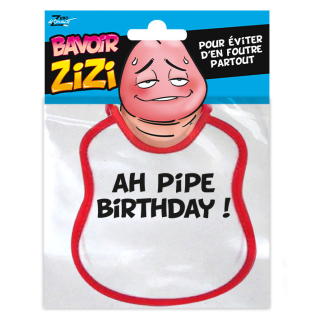 Bavoir zizi "Ah Pipe Birthday"