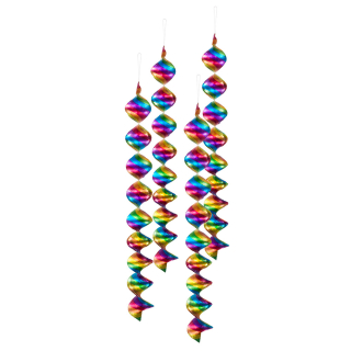 Set 4 Guirlandes suspendues spirales décoratives multicolores (7,5 x 60 cm)