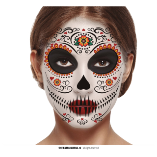 TATOUAGE VISAGE CATRINA 30 X 14 CMS