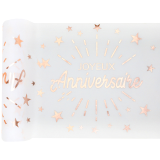 Chemin de table Anniversaire Etincelant Rose gold