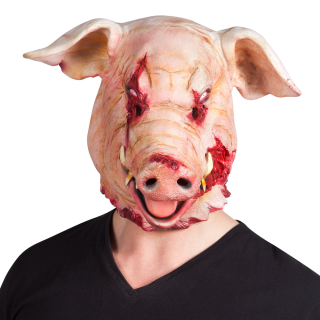 Masque tête latex Cochon sanglant