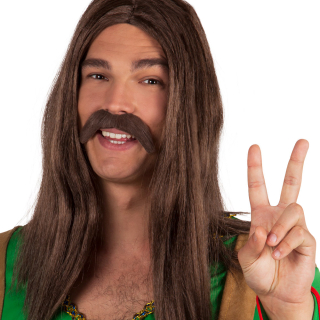 Moustache brune Hippie