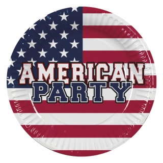 Set 10 Assiettes en papier 'AMERICAN PARTY' america USA