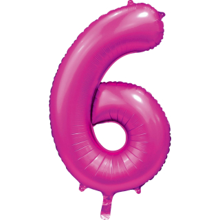 Foilballoon 34" no. 6 satin hotpink