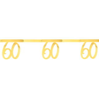 Banderole des âges métal or 60 ans