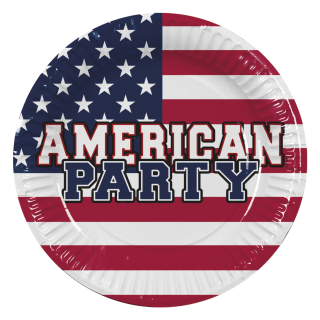 Set 10 Assiettes en papier 'AMERICAN PARTY'