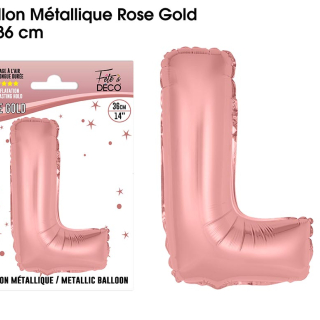 Ballon métallique Rose Gold Lettres et Symboles - Toutes les lettres, le # et le & : L