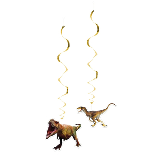 Set 2 Swirl décorations T-Rex double face (85 cm)