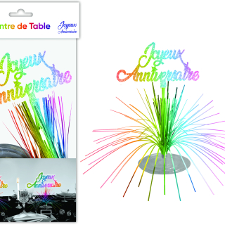 Centre de table Joyeux Anniversaire Multicolore