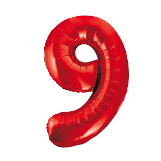 Foilballoon 34" no. 9 red