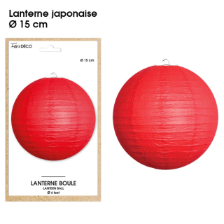 Lanterne Boule diamètre 15 cm - Couleur : Rouge