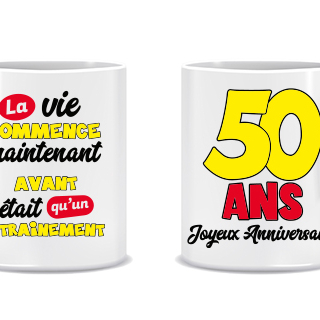 Mug Anniversaire Mixte - Tous les évènements de la vie : 50 ans