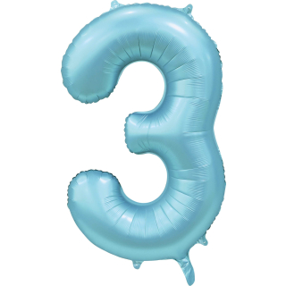 Foilballoon 34" no. 3 satin light blue