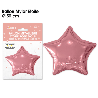Ballon métallique Etoile - Couleur : Rose Gold
