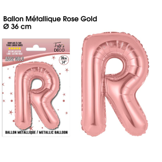 Ballon métallique Rose Gold Lettres et Symboles - Toutes les lettres, le # et le & : R
