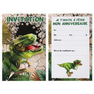 Carte invitation Dinosaure Multicolore