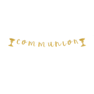 Guirlande lettres "Communion" or