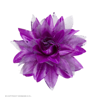 Clip pour cheveux fleur violette brillante